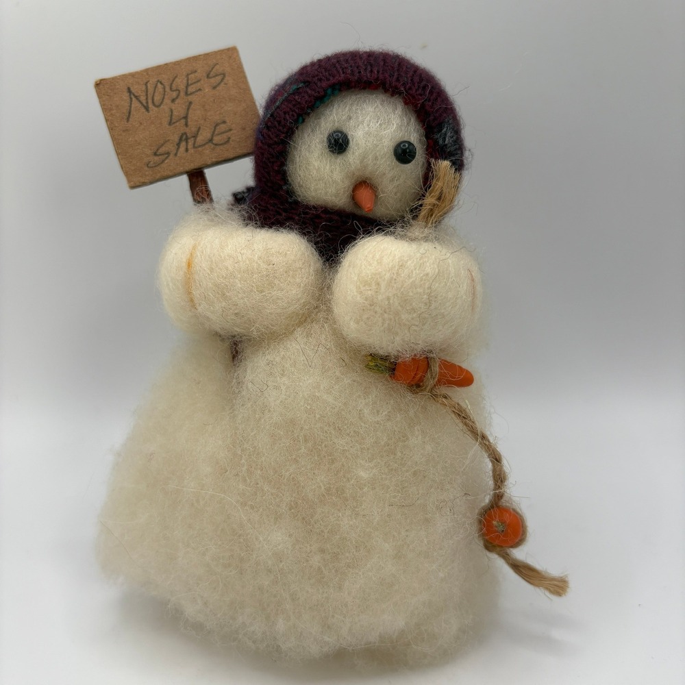 The Original Wooly Snowman Noses For Sale 5" Felted Wool Holiday Figure